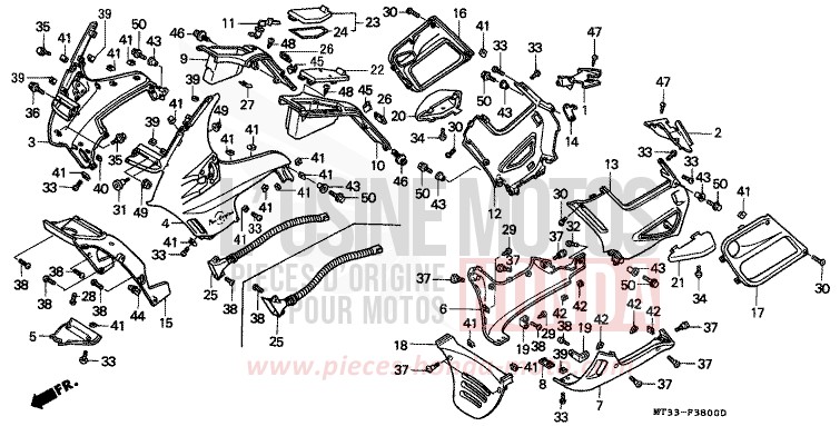 CAPOT de Pan-European ABS PEARL ATLANTIS BLUE (B142D) 1994